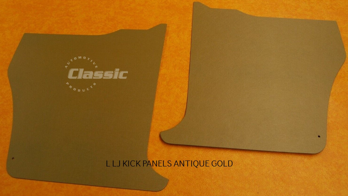 HOLDEN LC TORANA ANTIQUE GOLD PARCEL SHELF AND KICK PANELS & 4 Antique Gold Trim Buttons - WITH SEATBELT HOLES