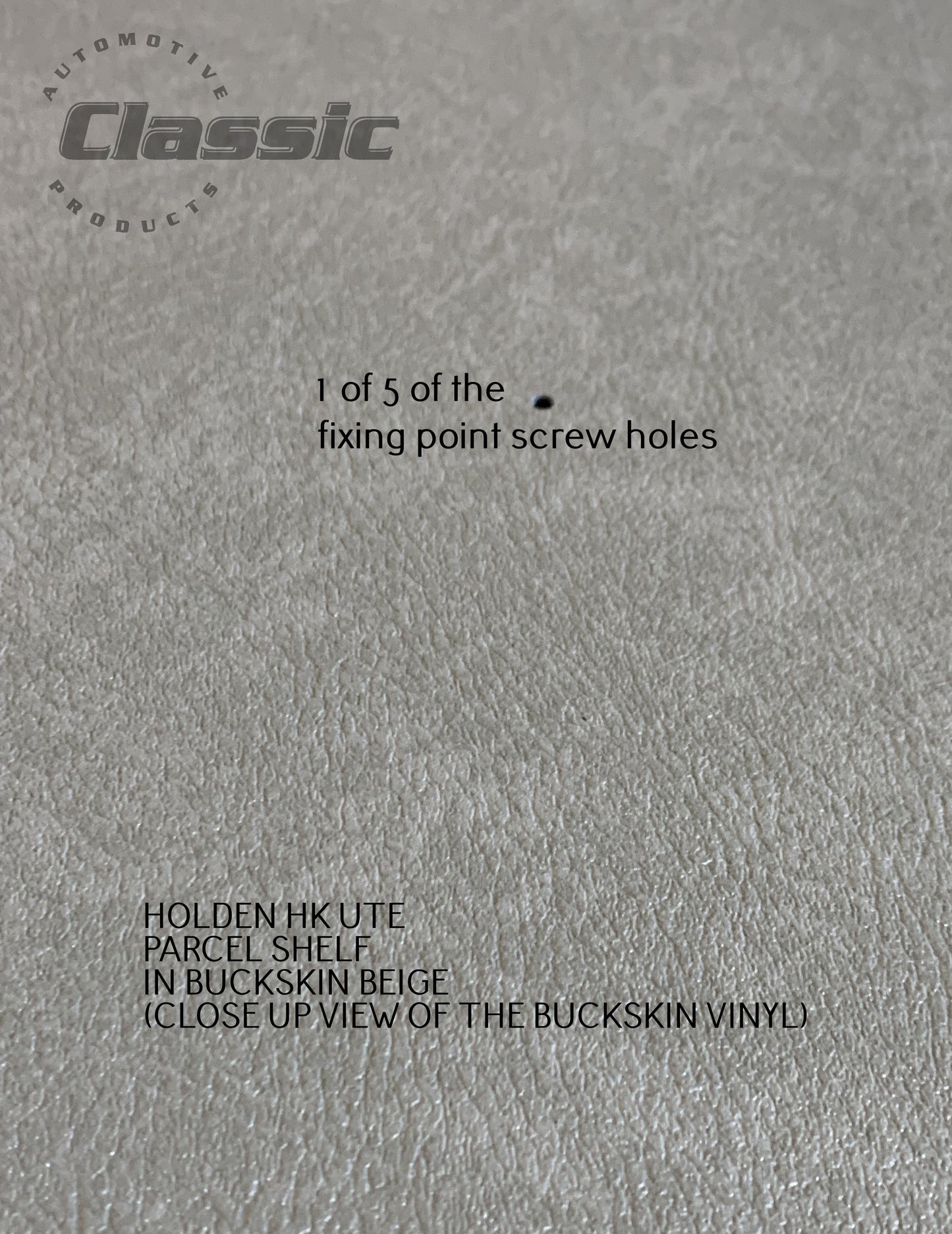 HOLDEN HK UTE PARCEL SHELF BUCKSKIN BEIGE with 5 Pre-Drilled Screw Holes