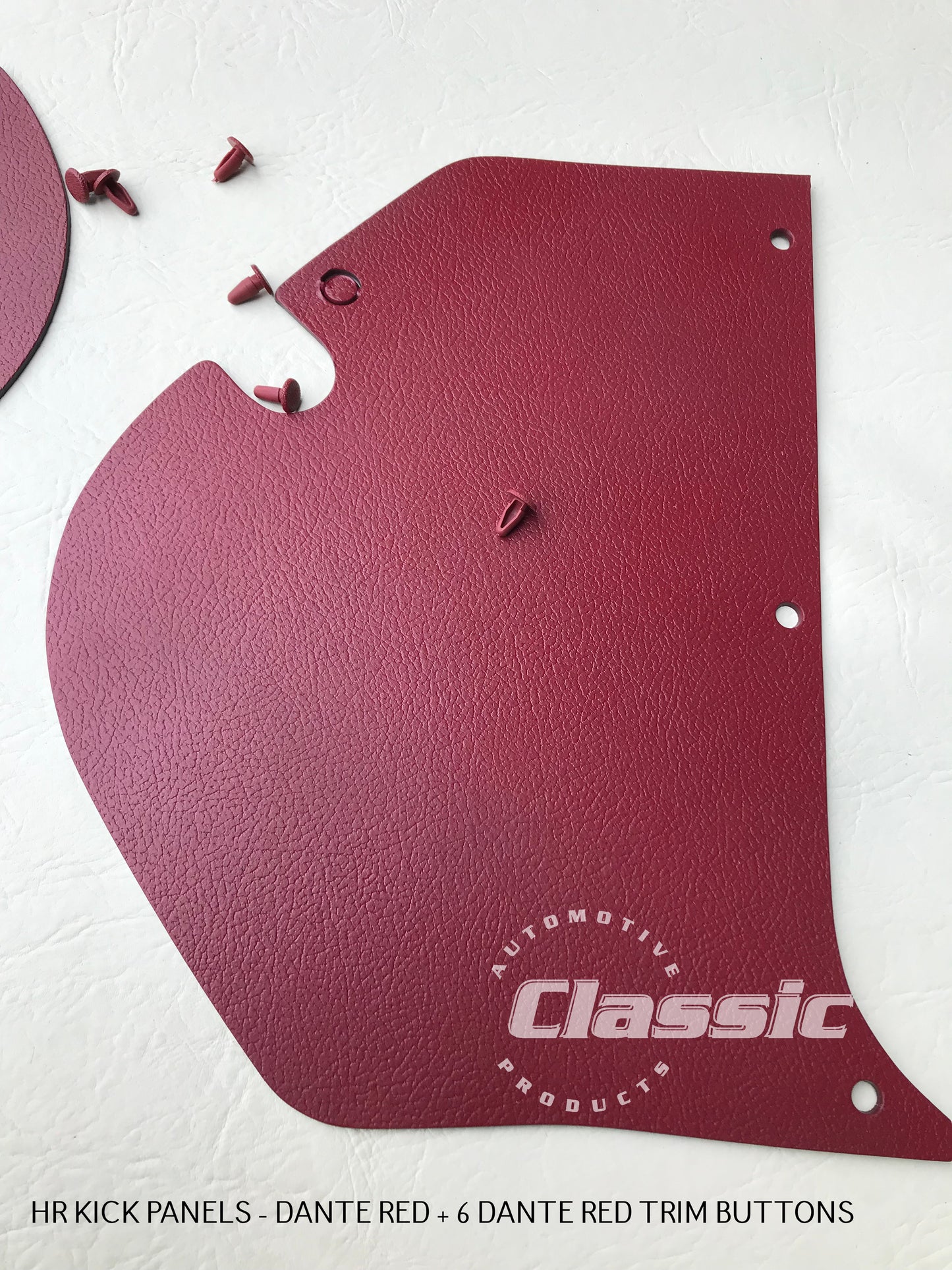 HOLDEN HR Side Kick Panels DANTE RED (pair) Inc Dante Red Trim Buttons