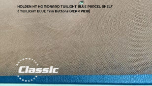 HOLDEN HT HG MONARO PARCEL SHELF TWILIGHT BLUE & 4 Twilight Blue Trim Buttons