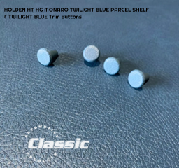 HOLDEN HT HG MONARO PARCEL SHELF TWILIGHT BLUE & 4 Twilight Blue Trim Buttons