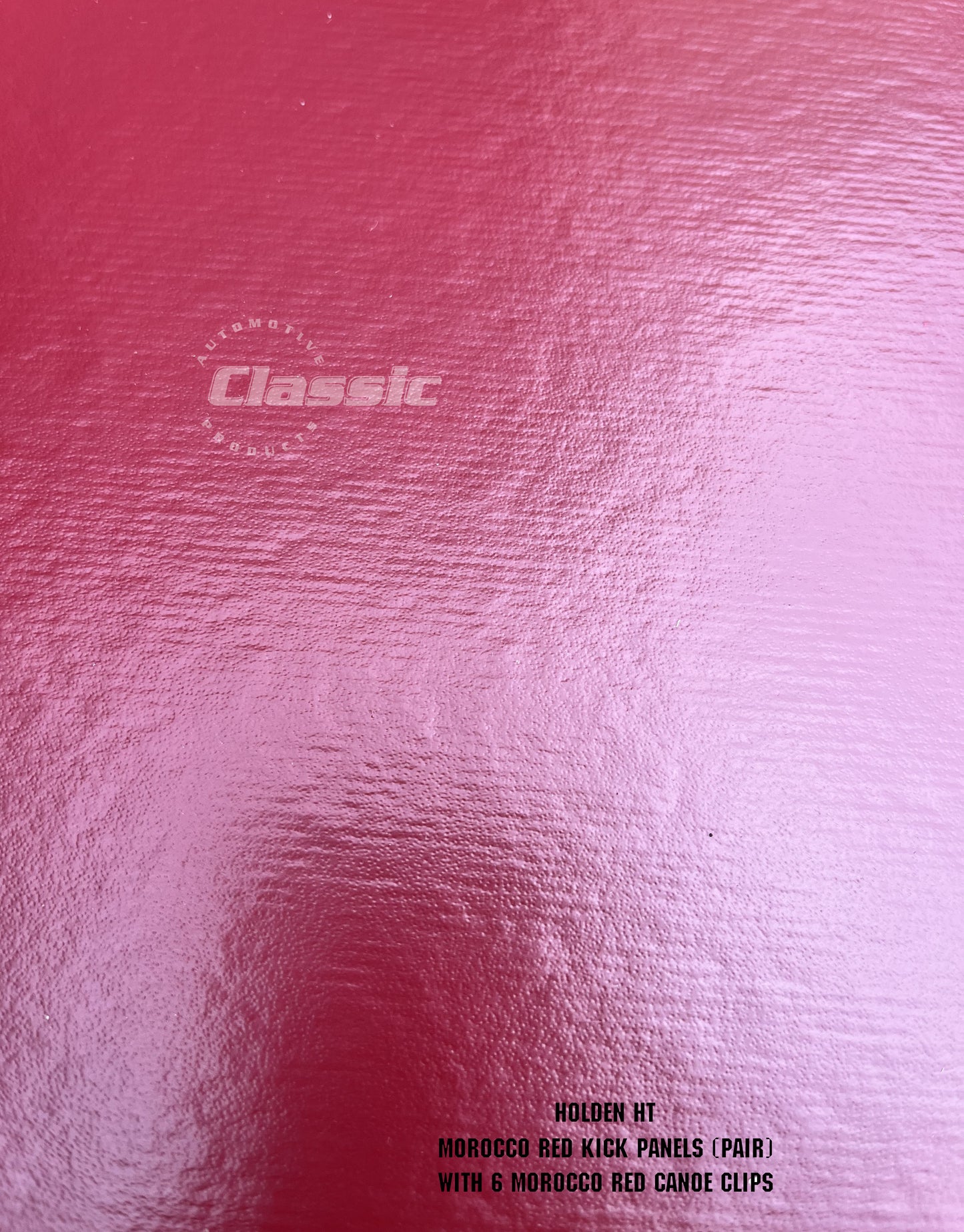 HOLDEN HT Side Kick Panels MOROCCO RED (pair) Inc 6 Morocco Red Trim Buttons