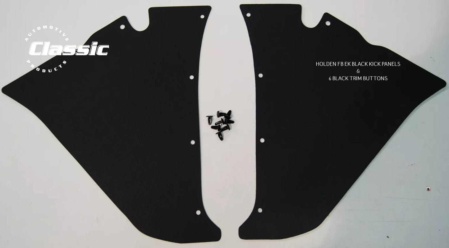 HOLDEN FB EK Side Kick Panels BLACK (pair) Inc 6 Black Trim Buttons