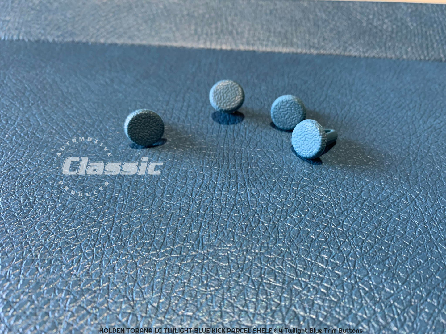 HOLDEN LC TORANA PARCEL SHELF TWILIGHT BLUE & 4 Twilight Blue Trim Buttons