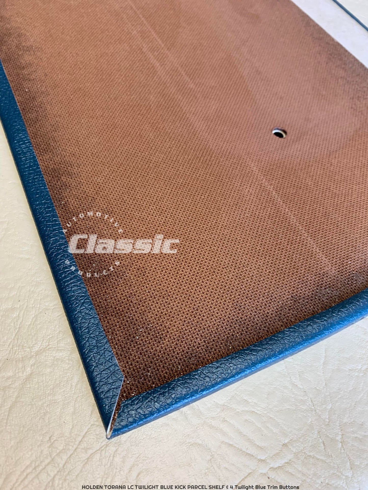 HOLDEN LC TORANA PARCEL SHELF TWILIGHT BLUE & 4 Twilight Blue Trim Buttons