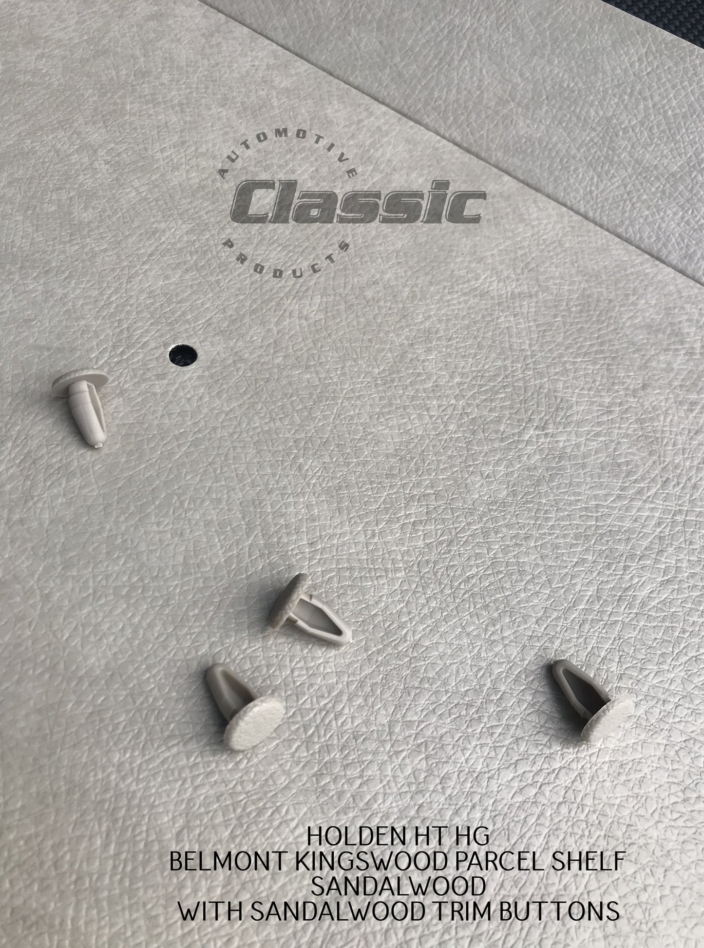 HOLDEN HT HG BELMONT KINGSWOOD PARCEL SHELF SANDALWOOD & 4 Sandalwood Trim Buttons