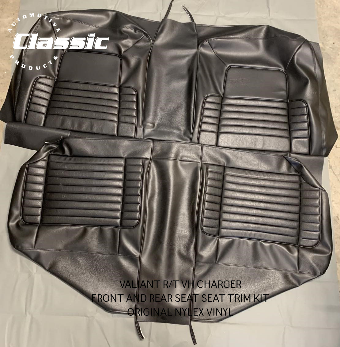 VALIANT R/T VH CHARGER FRONT AND REAR SEAT SEAT TRIM KIT ORIGINAL NYLEX VINYL