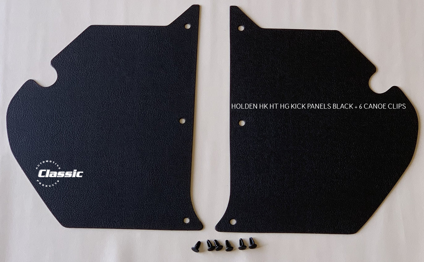 HOLDEN HK HT HG BUNDLE 1: Pair Black Kick Panels + Firewall Insulation Panel