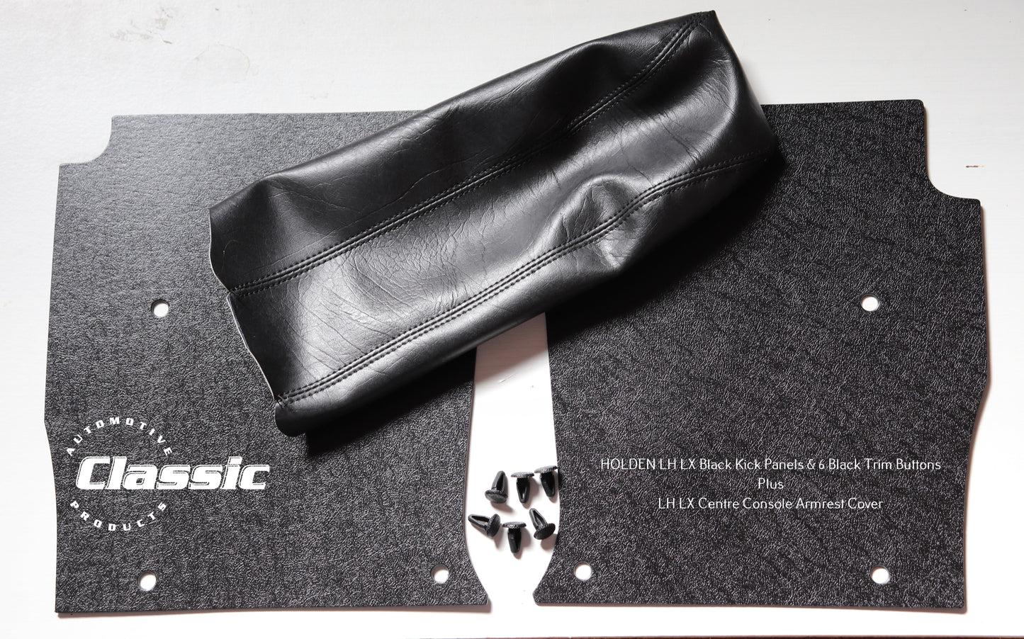 HOLDEN LH LX Side Kick Panels BLACK & BLACK Armrest Cover