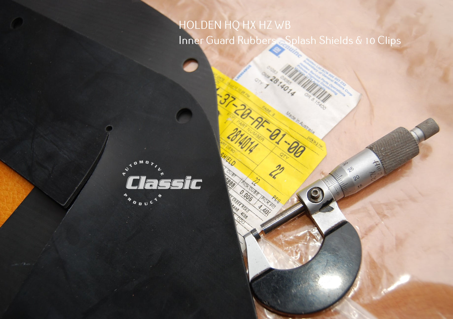 HOLDEN HQ HJ HX HZ WB Inner Guard Splash Shield Including 10 Clips