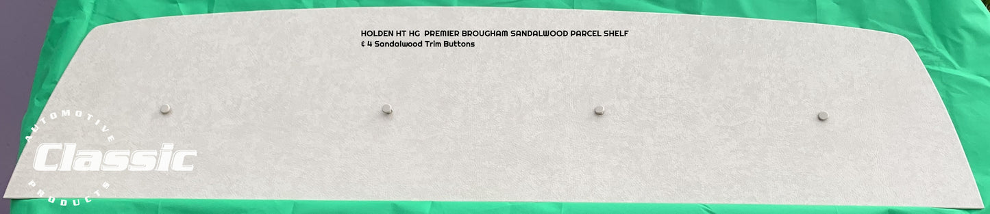 HOLDEN HT HG PREMIER BROUGHAM PARCEL SHELF SANDALWOOD & 4 Sandalwood Trim Buttons