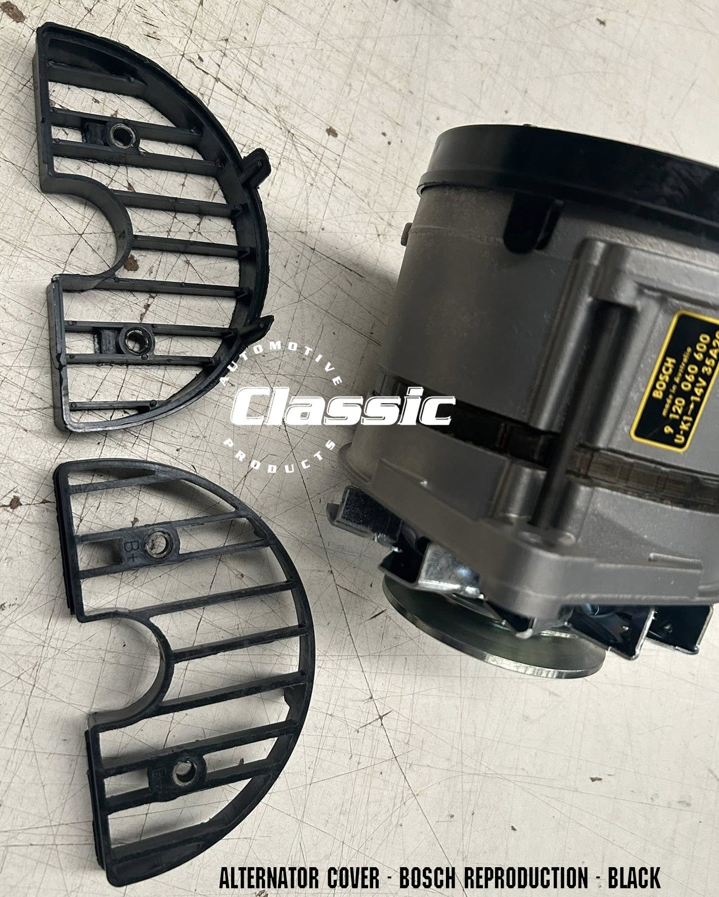 ALTERNATOR COVER BOSCH REPRODUCTION - BLACK