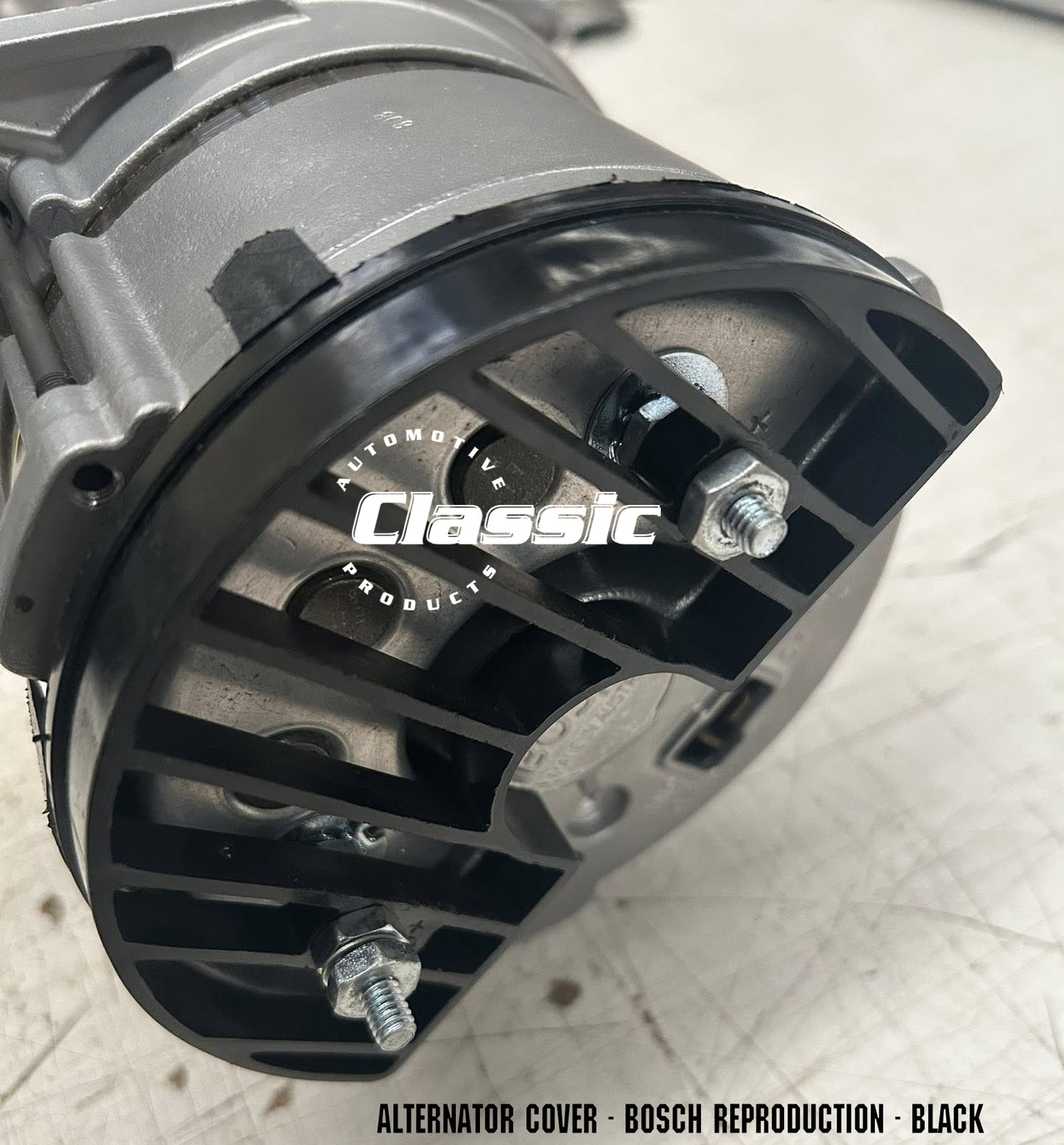 ALTERNATOR COVER BOSCH REPRODUCTION - BLACK