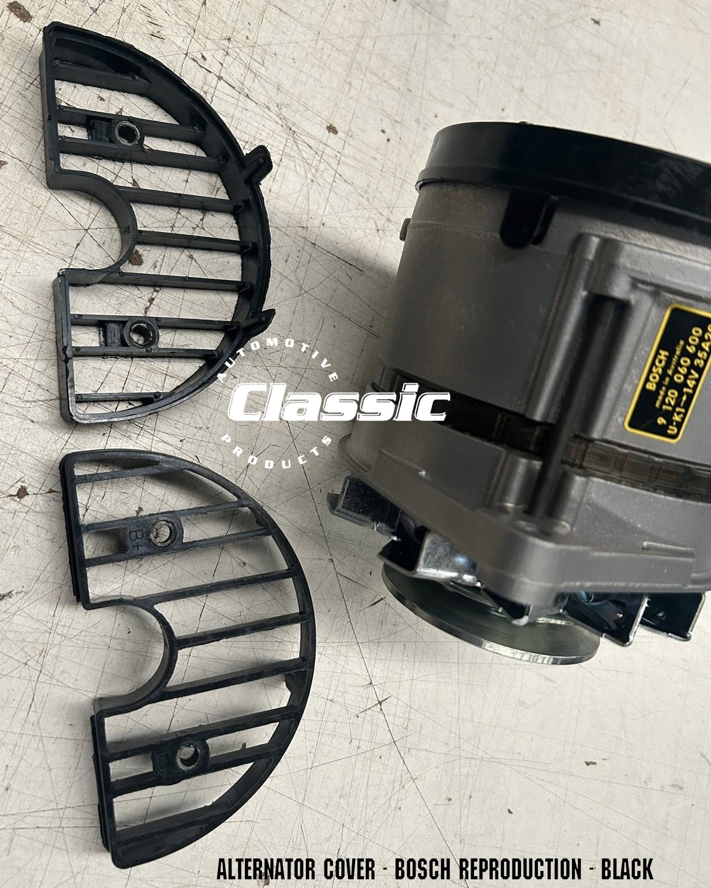 ALTERNATOR COVER BOSCH REPRODUCTION - BLACK