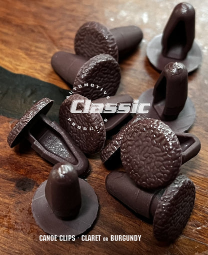CANOE CLIP - CLARET or BURGUNDY (Quantity 10)