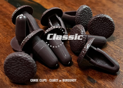 CANOE CLIP - CLARET or BURGUNDY (Quantity 10)