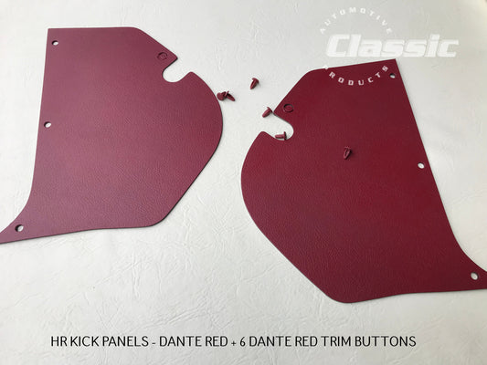 HOLDEN HR Side Kick Panels DANTE RED (pair) Inc Dante Red Trim Buttons