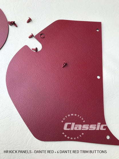 HOLDEN HR Side Kick Panels DANTE RED (pair) Inc Dante Red Trim Buttons