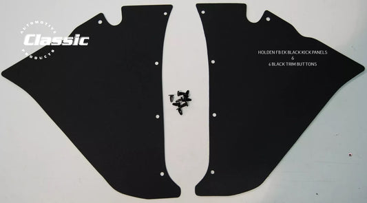 HOLDEN FB EK Side Kick Panels BLACK (pair) Inc 6 Black Trim Buttons