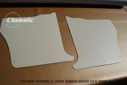 HOLDEN TORANA LC Side Kick Panels DARK SANDALWOOD (pair) Trim Code 48