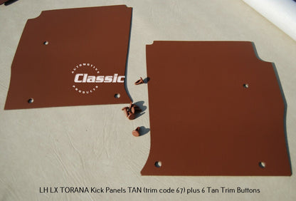 HOLDEN LH LX Side Kick Panels TAN (pair) Inc 6 TAN Trim Buttons