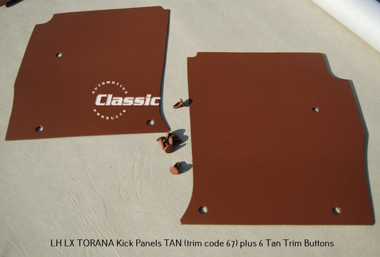 HOLDEN LH LX Side Kick Panels TAN (pair) Inc 6 TAN Trim Buttons
