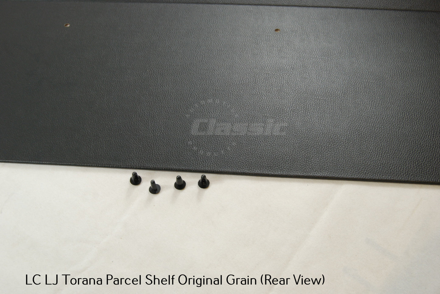 HOLDEN LC LJ TORANA  PARCEL SHELF ORIGINAL GRAIN BLACK VINYL & 4 Black Trim Buttons