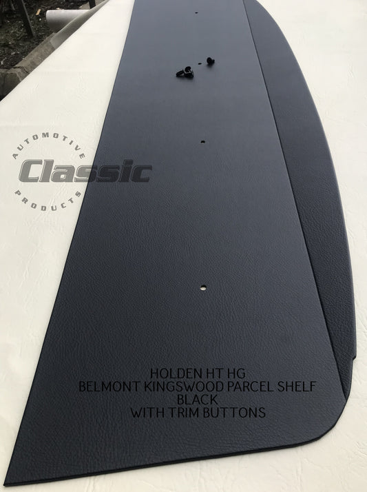 HOLDEN  HT HG BELMONT KINGSWOOD PARCEL SHELF BLACK & 4 Black Trim Buttons