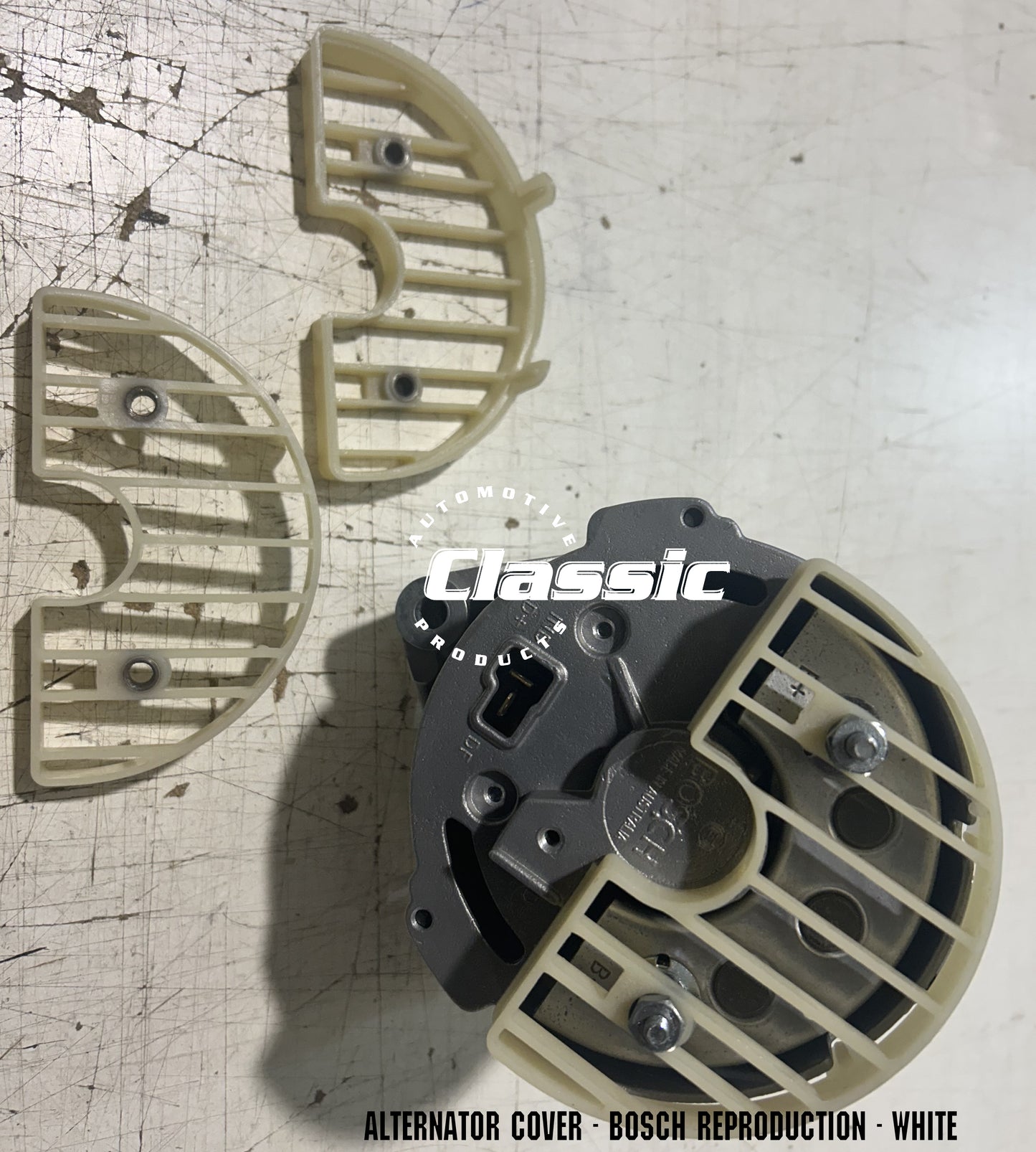 ALTERNATOR COVER BOSCH REPRODUCTION - WHITE