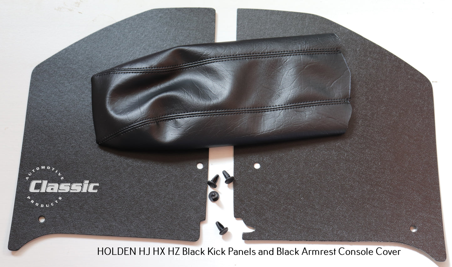 HOLDEN HJ HX HZ Side Kick Panels BLACK & BLACK Armrest Cover