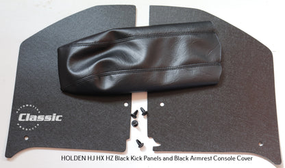 HOLDEN HJ HX HZ Side Kick Panels BLACK & BLACK Armrest Cover