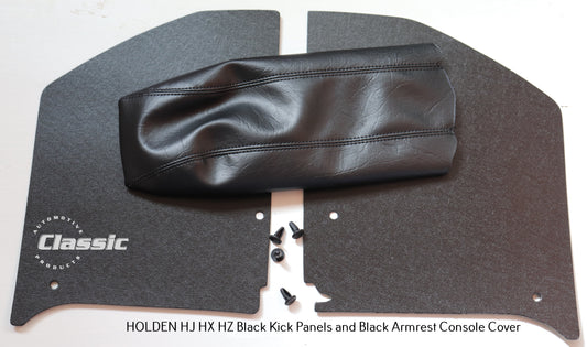 HOLDEN HJ HX HZ Side Kick Panels BLACK & BLACK Armrest Cover