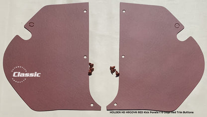 HOLDEN HD HR Side Kick Panels GOYA RED (pair) Inc Goya Red Trim Buttons