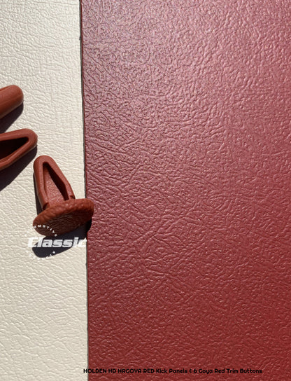 HOLDEN HD HR Side Kick Panels GOYA RED (pair) Inc Goya Red Trim Buttons