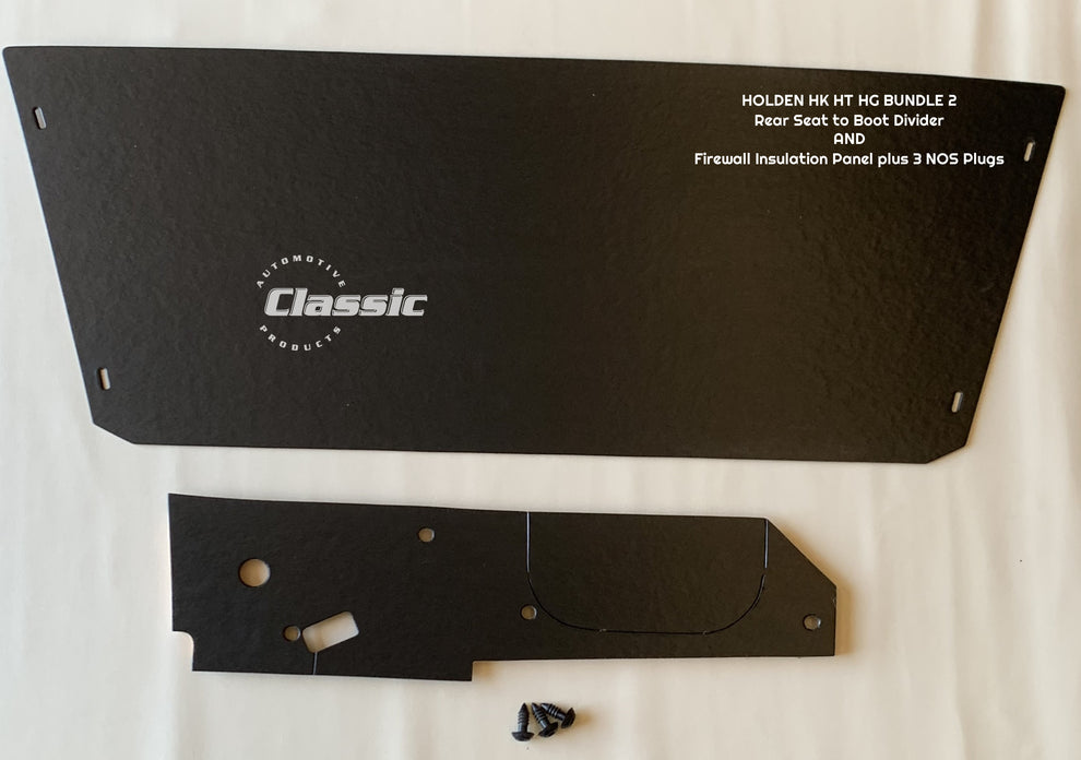 HOLDEN HK HT HG BUNDLE 2: Rear Seat Panel + Firewall Insulation Panel ...