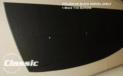 HOLDEN HK BELMONT KINGSWOOD PARCEL SHELF BLACK & 4 Black Trim Buttons
