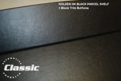 HOLDEN HK BELMONT KINGSWOOD PARCEL SHELF BLACK & 4 Black Trim Buttons