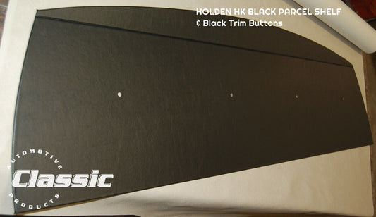 HOLDEN HK BELMONT KINGSWOOD PARCEL SHELF BLACK & 4 Black Trim Buttons
