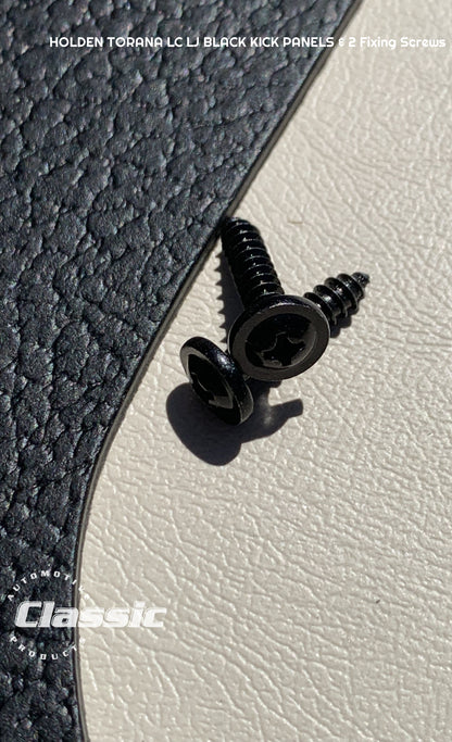 HOLDEN LC LJ Side Kick Panels BLACK (pair) Inc 2 Black Fixing Screws