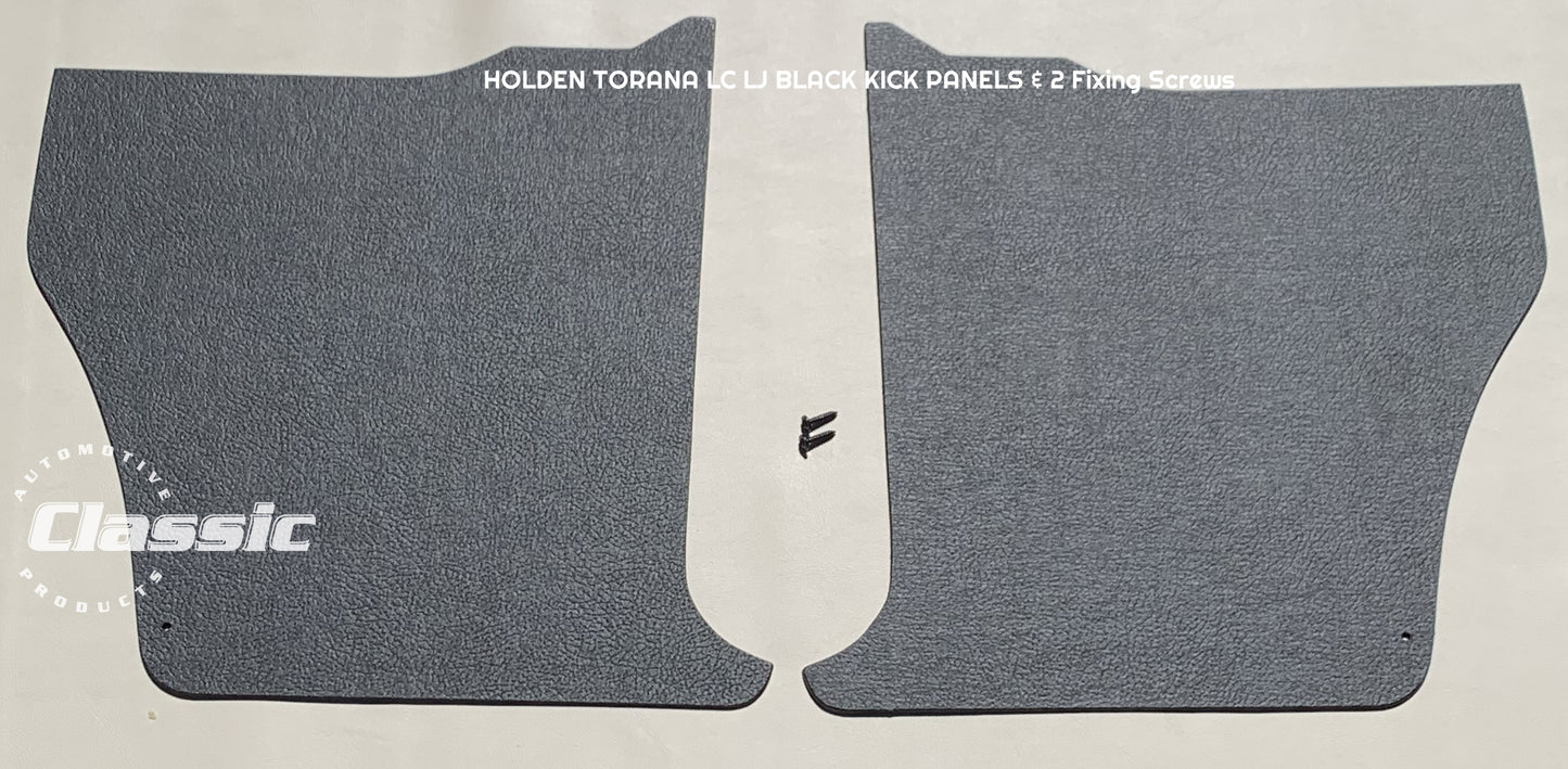 HOLDEN LC LJ Side Kick Panels BLACK (pair) Inc 2 Black Fixing Screws