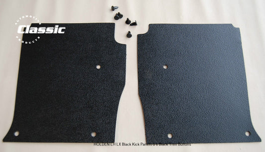 HOLDEN LH LX Side Kick Panels BLACK (pair) Inc 6 Black Trim Buttons