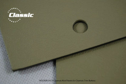 HOLDEN LH LX  Side Kick Panels CHAMOIS (pair) Inc 4 CHAMOIS Trim Buttons
