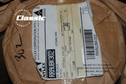 VALIANT R/T VH CHARGER FRONT AND REAR SEAT SEAT TRIM KIT ORIGINAL NYLEX VINYL