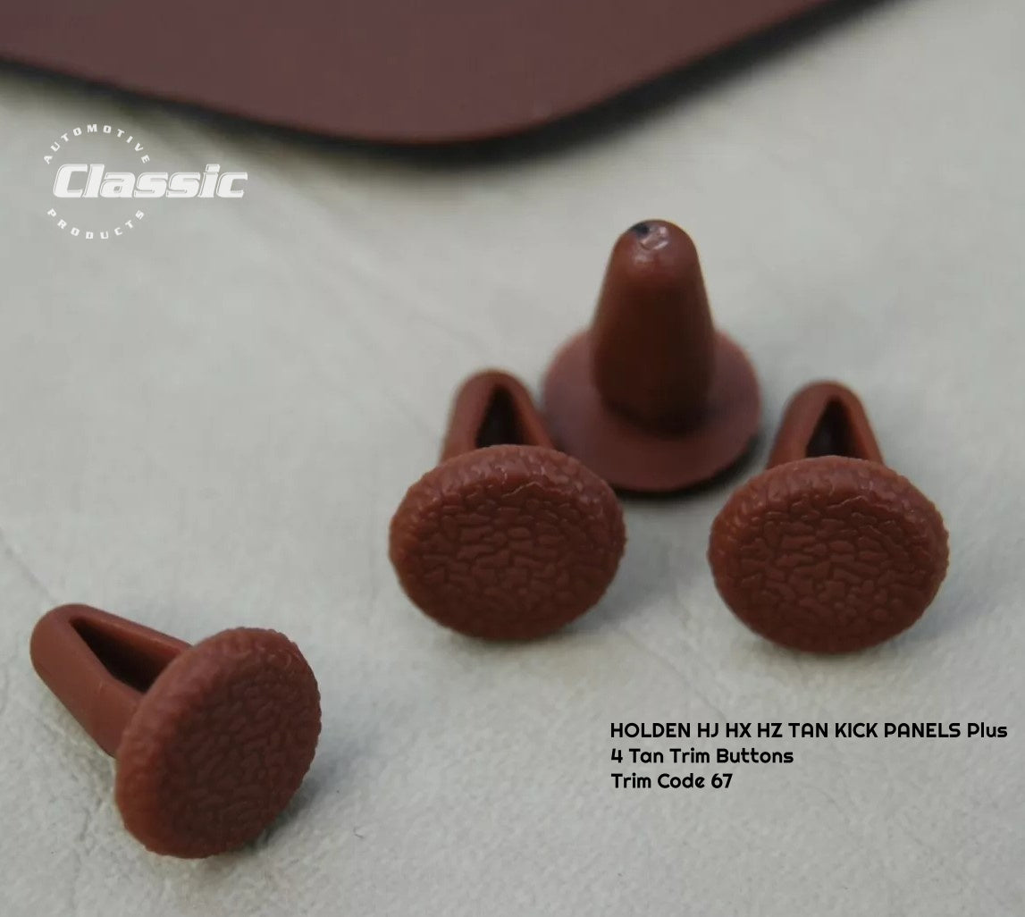 HOLDEN HJ HX HZ Side Kick Panels TAN (pair) Inc 4 TAN Trim Buttons