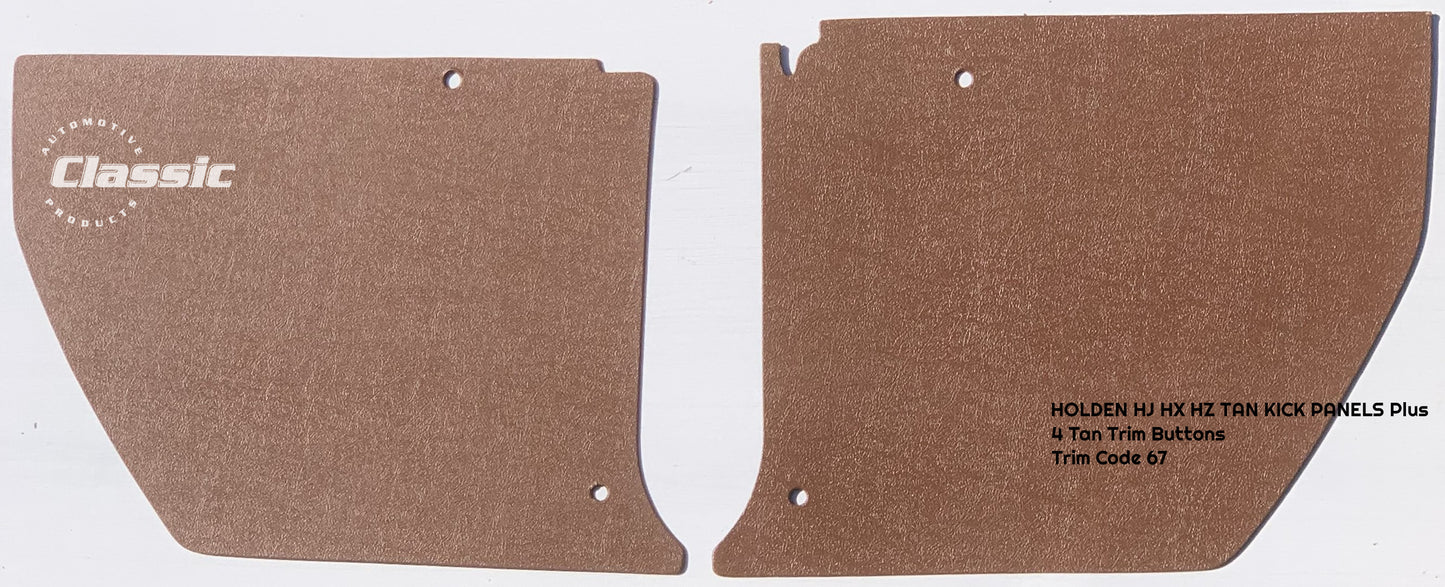 HOLDEN HJ HX HZ Side Kick Panels TAN (pair) Inc 4 TAN Trim Buttons